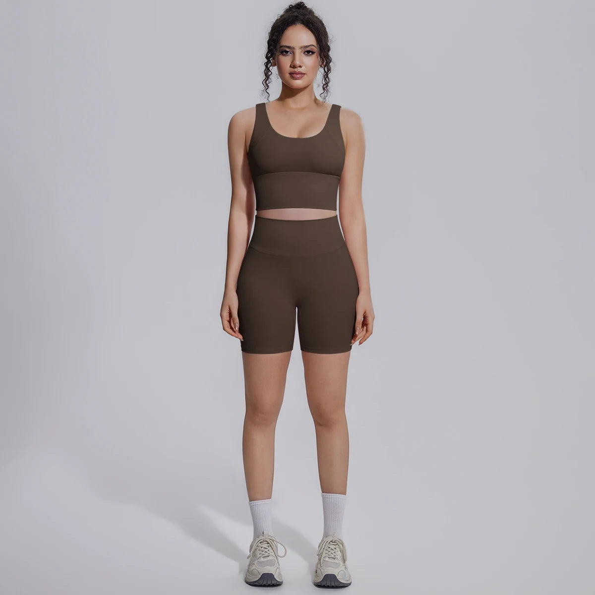 Solid Color Summer Yoga Set Woman's Sexy Backless Yoga Underwear with Chest Pad Quick-Dry Hip Push Up Fitness Shorts Sportswear