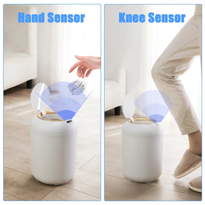 Smart Motion Sensor Trash Can - Automatic Plastic Bin for Home  Office
