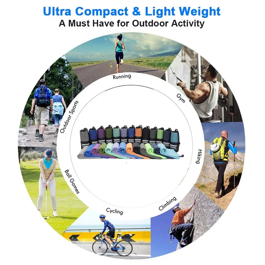 Sports Towel Quick Dry Swimming Towels for Swim, Pool, Water Sports, Beach/Travel Towel in S，L, XL, Extra Large, Camping Gear