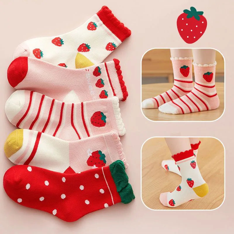 5 Pairs Of New Autumn And Winter Childrens Socks Striped Sailboat Boys Socks 4 to 8 Year Old Socks girls socks  ruffle socks