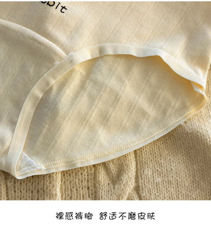Women Underwear Pure Cotton Antibacterial Properties Underpants Cute Cartoon Waist Extended Crotch Women's Girl Triangle Pants