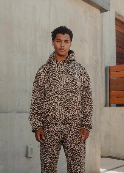 Y2K Leopard Print Hoodie – Unisex Harajuku Hip Hop Style Zip-Up Pullover Sweatshirt for Couples