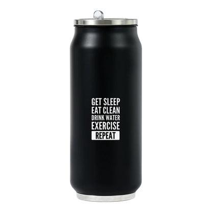 500ML 304 Stainless Steel Cola Can Thermos Custom LOGO Vacuum Cup Flask Portable Double Layers Straw Cup Water Bottle Mug