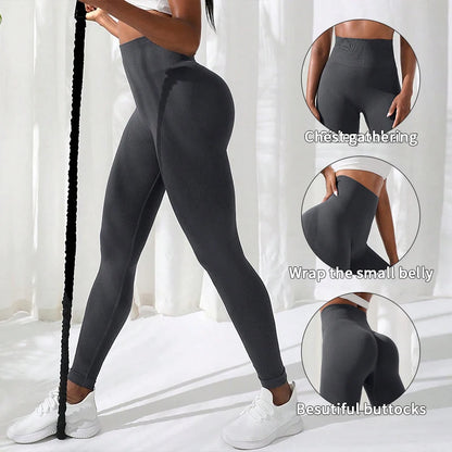 Women Yoga Leggings – Seamless High Waist Athletic Pants With Four Way Stretch Fabric