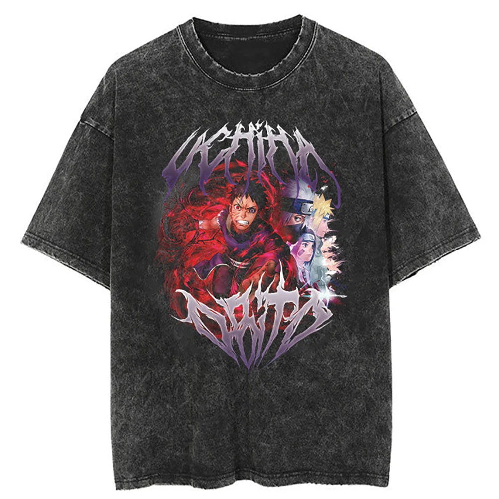 Hip Hop Streetwear T Shirt Japanese Anime Naruto Print T-Shirt Men Harajuku Cotton Tshirt Summer Short Sleeve Tops Tees