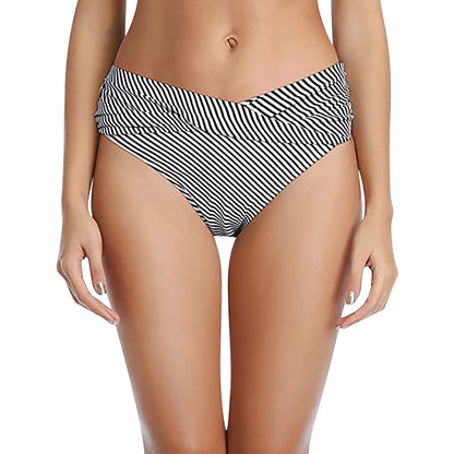 Women's Various Patterns Classic High Quality Low Waist Ruched Bikini Panties Fashionable Summer Thin Comfy Swimsuit Briefs