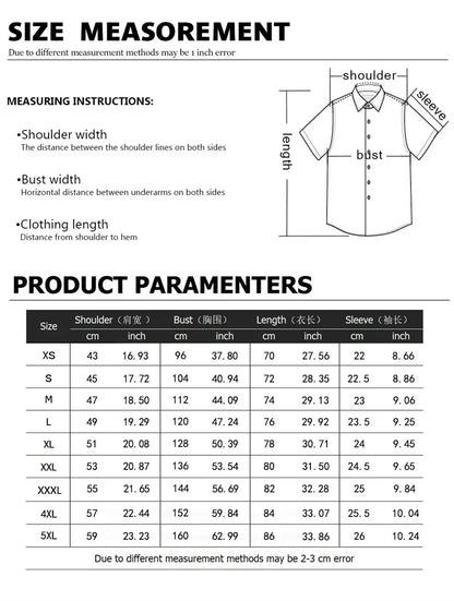 Men's color-blocked abstract striped short-sleeved shirt, summer fashion casual men's shirt, Hawaiian shirt, sizes XS-6XL.