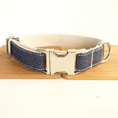 Personalized Dog Collar Customized Pet Collars Free Engraving ID Nameplate Tag Pet Accessory Multi Jean Puppy Collar Leash