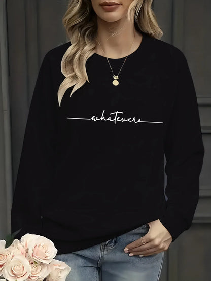 Women's Casual Heart Print Pullover Sweatshirt Geometric Design Long Sleeve Round Neck Machine Washable Regular Fit for Autum