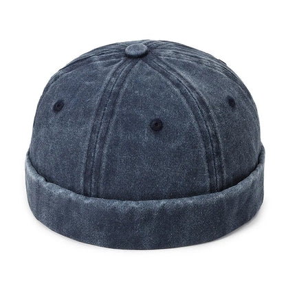 Denim Docker Cap – Brimless Sailor Beanie, Adjustable