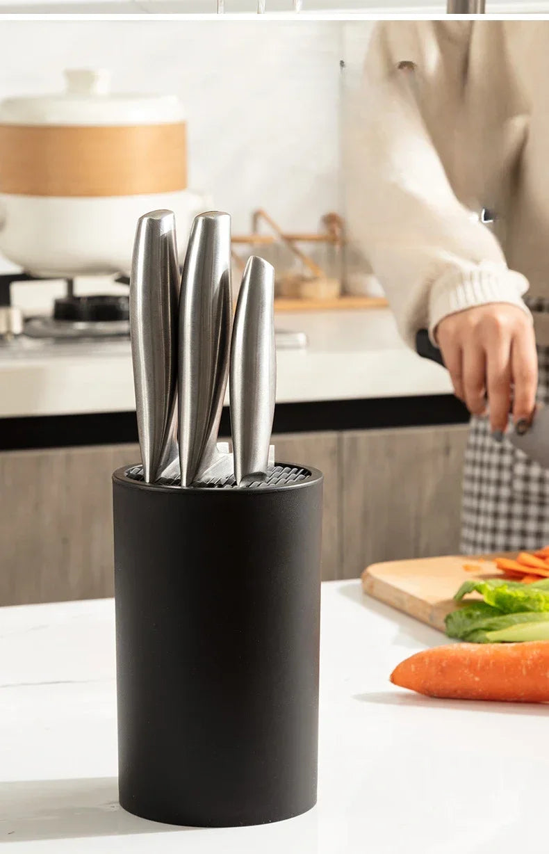 Kitchen Knife Block – Durable Rotating Knife Holder & Plastic Storage Rack