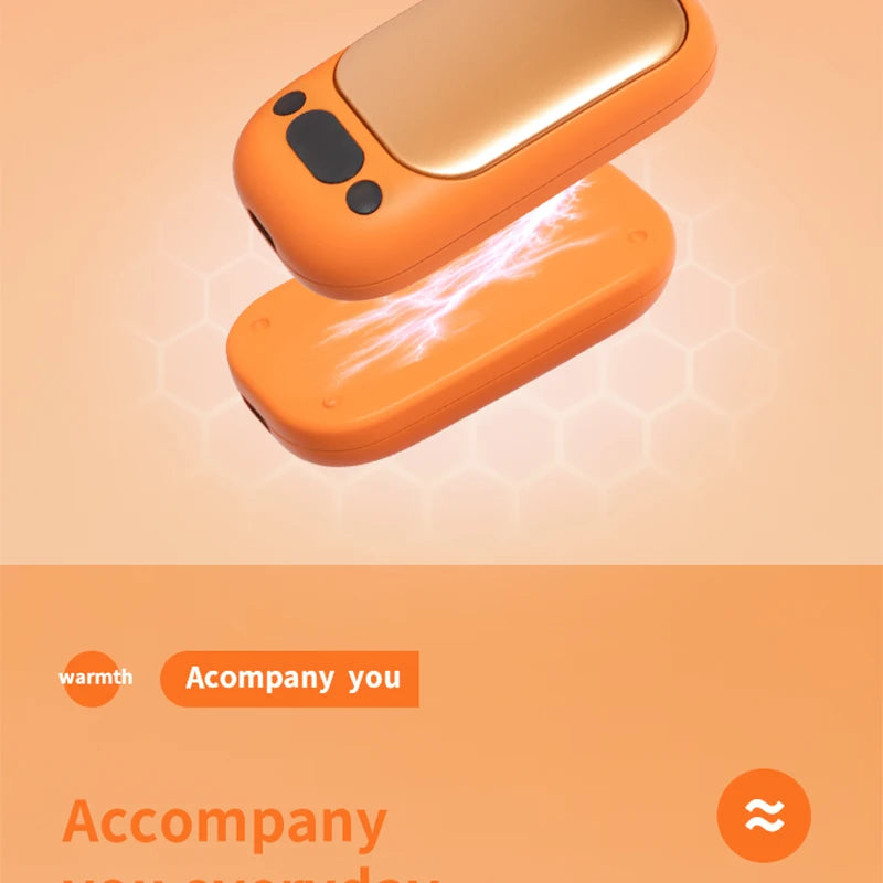 Magnetic Hand Warmer Rechargeable - 4 Colors (Orange/Pink/White/Black) Fast Heating 2-in-1 Pocket Heater for Winter Outdoor