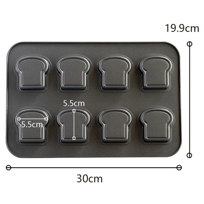 Carbon Steel Cake Pan - 6 Cavity Flower Muffin Mold Non Stick Durable Baking Tray