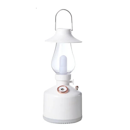 Retro Lamp Humidifier - Wireless Aroma Diffuser with Cool Mist, 7 Color Lights & Rechargeable Battery