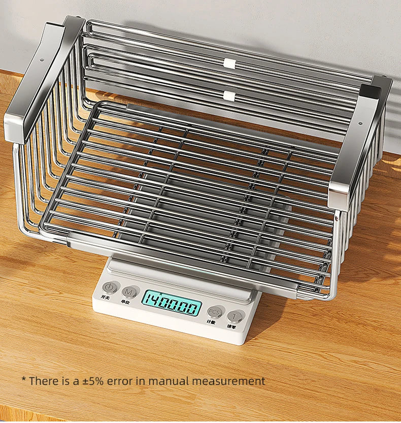 Retractable Hanging Basket - Stainless Steel Kitchen Storage Organizer With Large Capacity