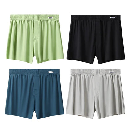 Mens Boxer Shorts Large Size - Ice Silk Breathable Sleepwear Pants | Loose Fit Boxers
