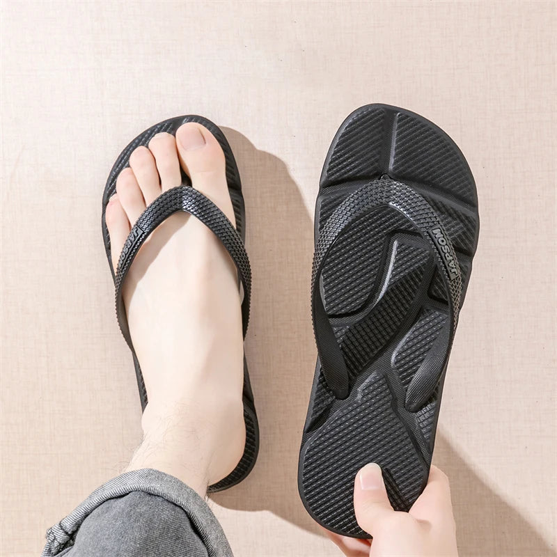 Fashion Black Massage Slippers Men Flip Flops Sale Big Size 50 Casual Slides Men Non Slip Beach Slippers for Men Chanclas Hombre