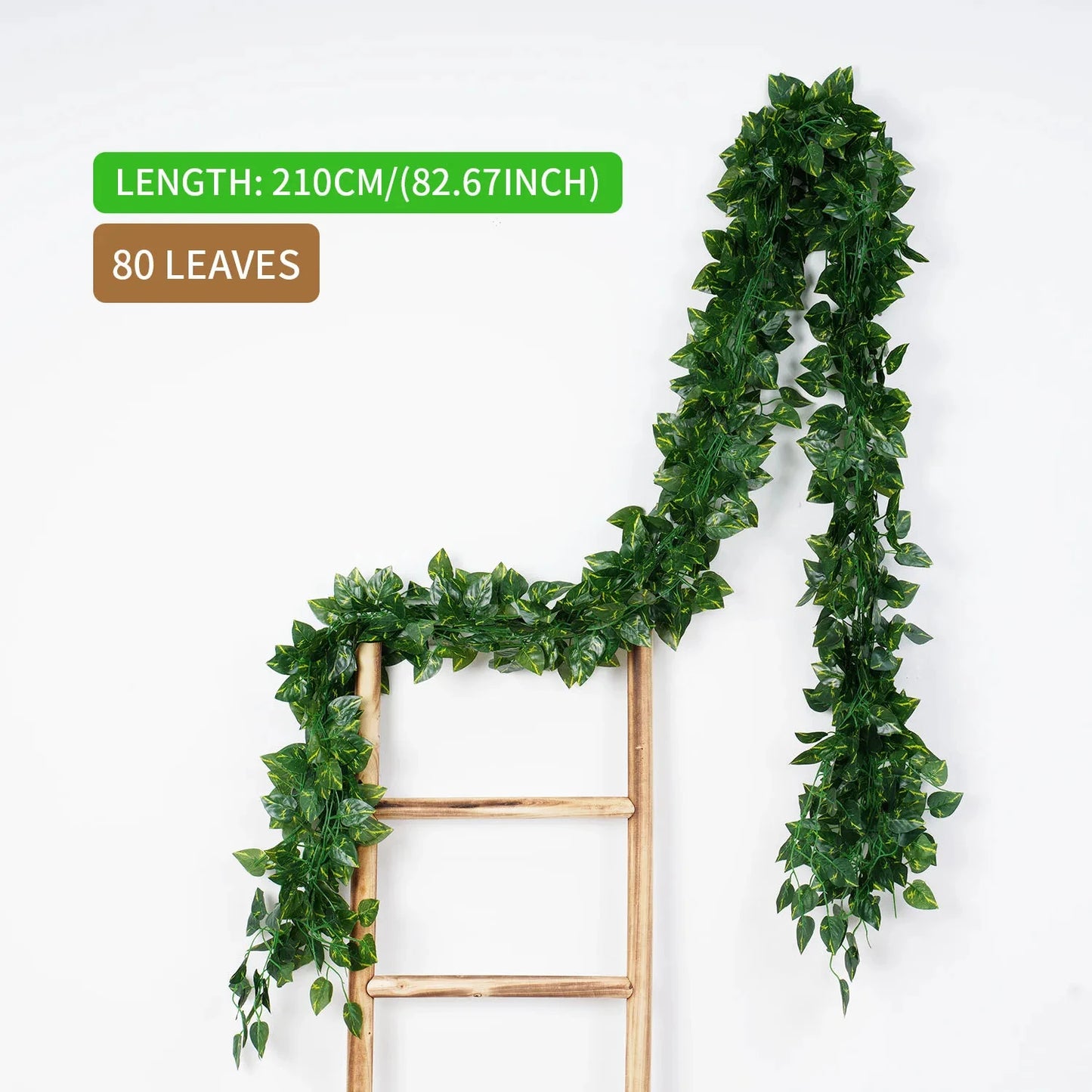 Artificial Green Ivy Leaf Garland - 21M Hanging Vine for Home Decor Wedding Party DIY