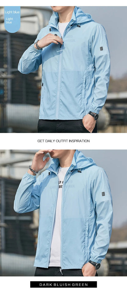 2025Summer Hooded Jacket Men Women Waterproof Sun Protection Clothing Fishing Hunting Clothes Quick Dry Skin Windbreaker
