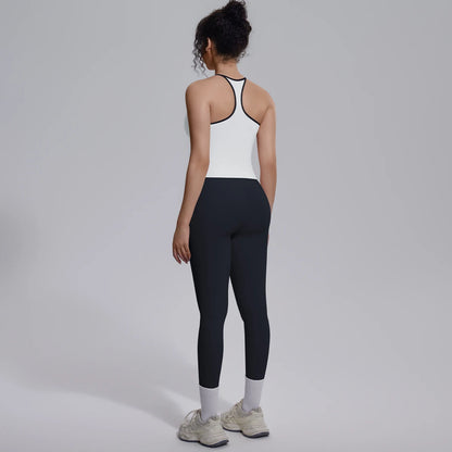 Quick Drying Legging Outdoor Running Yoga Set for Womans High Waisted Push Up Female Pants Gym Sexy Beautiful Back Vest Yoga Set