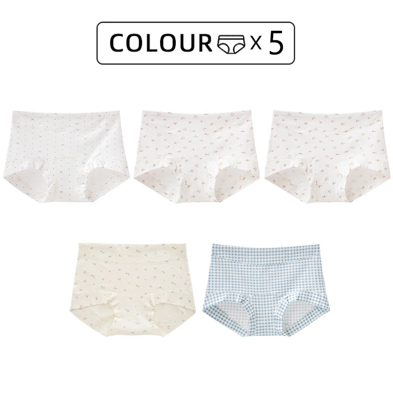 FallSweet 5/10PCS Plus Size Cotton Panties Seamless Women Mid-Rise Underwear Soft Breathable Underpants Briefs Female Lingerie