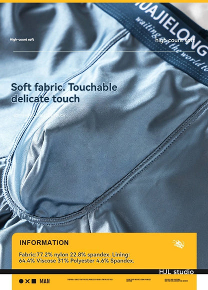 Luxury Ice Silk Boxers - Breathable Satin Mens Underwear 3PCS
