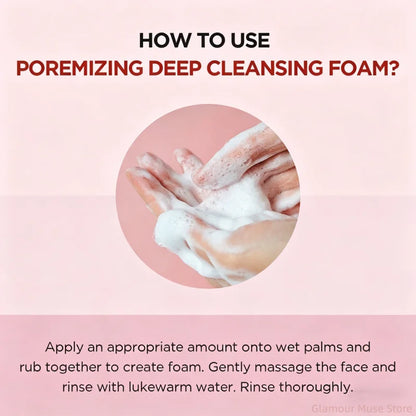 Korean Centella Poremizing Deep Cleansing Foam,Pink Salt Facial Pore Cleansing Gentle  Moisturizing Cleanser Face Care Products