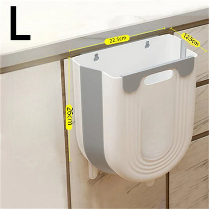 Wall-Mounted Folding Trash Can - Kitchen  Bathroom Space Saver