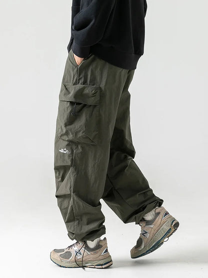 Vintage Baggy Hiking Cargo Pants Men Waterproof Casual Sport Jogging Sping Summer Parachute Pants Outdoor Wide Leg Trousers