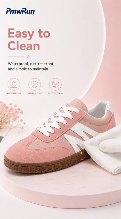 Trend Fashion Sport Shoes For Women PU Leather Waterproof Female Sneakers Anti-slippery Running Footwear For Boys Girls