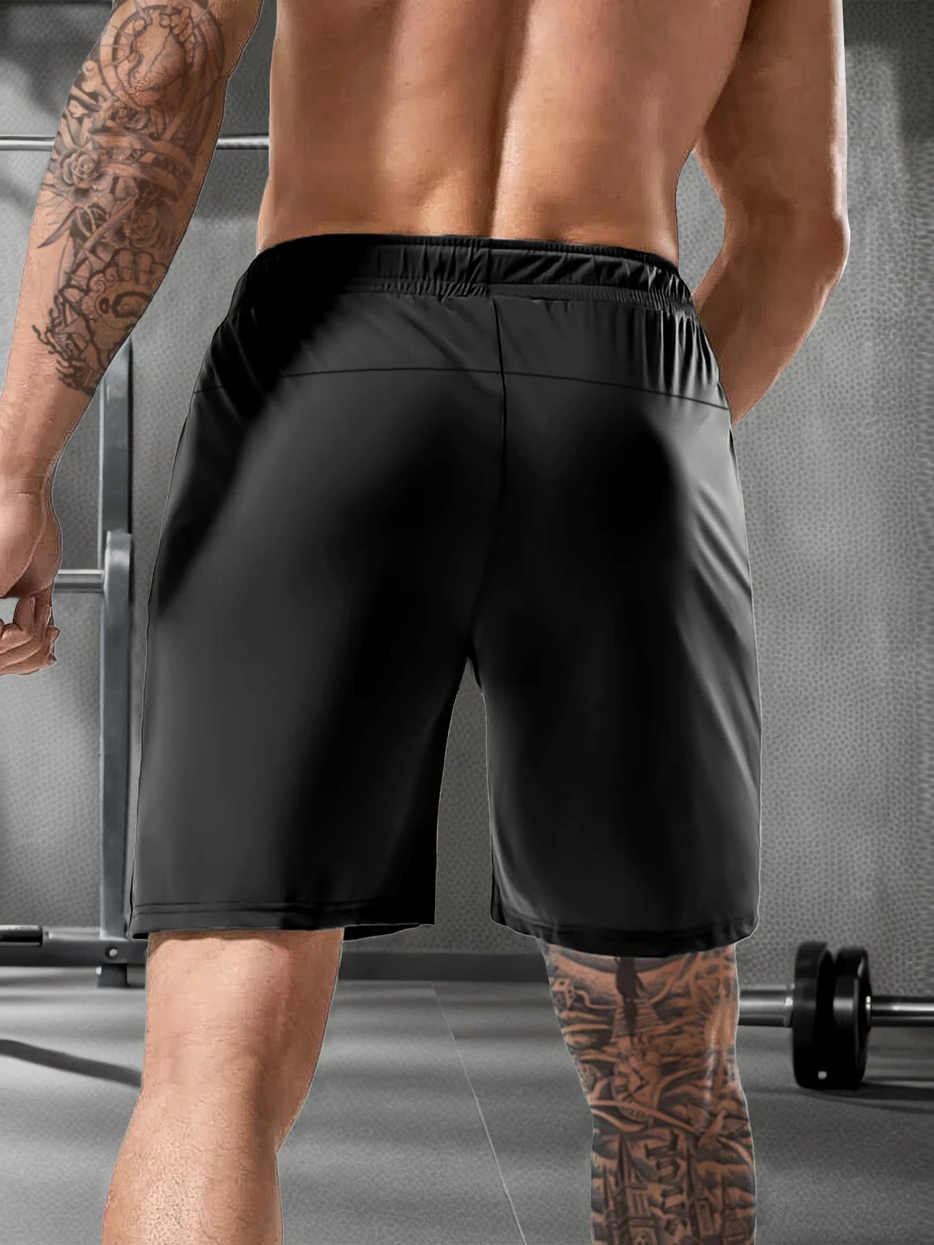 Men's Casual Shorts - Elastic Waist Zipper Pocket Quick Dry Running Shorts for Men