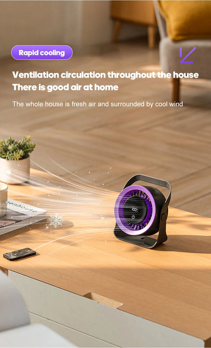 Kinscoter 4000mAh Rechargeable Wall Fan 100 Speed Adjustable Portable Desk Fan Air Cooling Fan with Remote Control for Outdoor