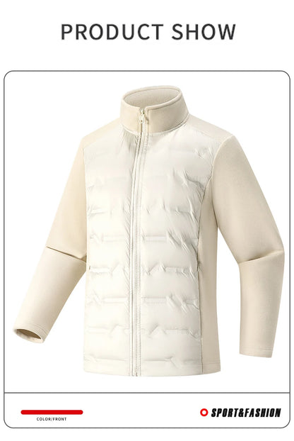 Duck Down Jacket - Warm Winter Fleece Windproof Outdoor Coat for Hiking