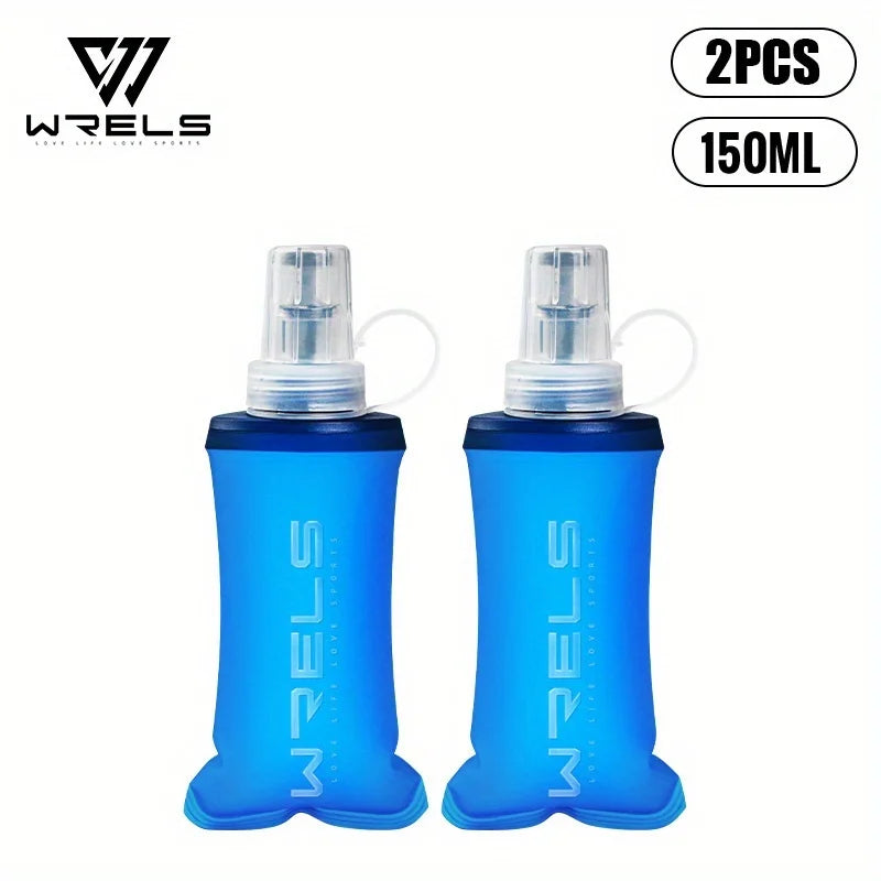 WRELS Soft Water Bottle Collapsible Soft Flask TPU Running Water Bottle Foldable Water Bag BPA-Free Sports Soft Water Flask