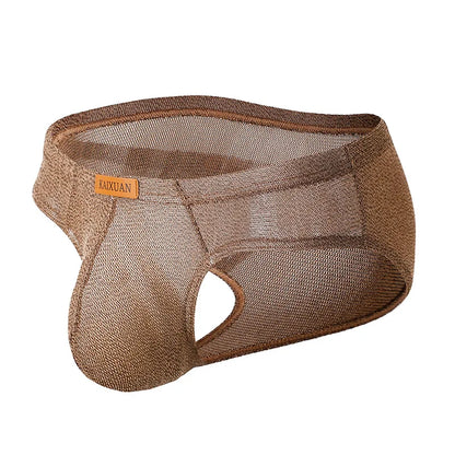 Men's Ice Silk Mesh Boxer Briefs Ultra-thin Breathable Cool Quick Dry Underwear Soft Comfortable Panties for Summer Daily Wear
