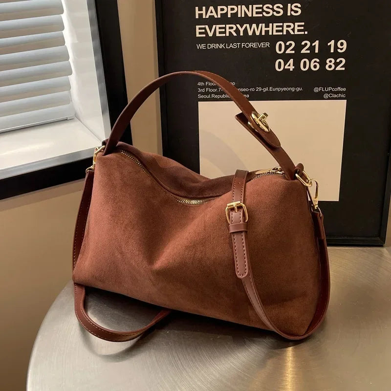 Retro Shoulder Bag – Women's Tote Bag With Large Capacity | Zipper Closure