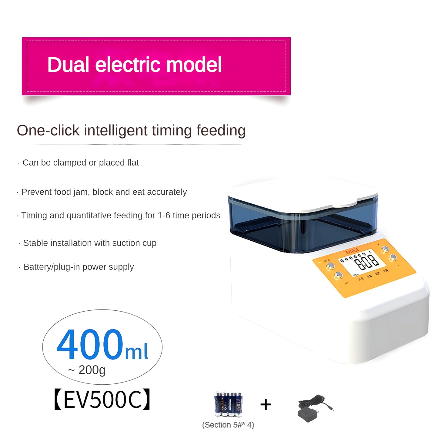 EVNICE automatic fish feeder WIFI Koi Rohan arowana feeder large capacity of 04L/1L/2L/timed, quantitative and precise feeding