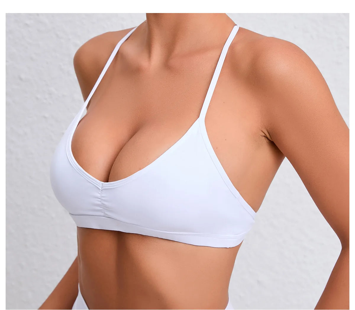 Yoga Sports Bra - Lightweight Nylon Spandex Multi Wear Crop Top with Removable Straps