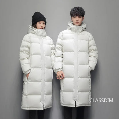 New Winter Duck Down Coats Men Hooded Long Puffer Jackets Unisex Casual Parkas Quality Couples Outdoor Windproof Warm Jackets 3X