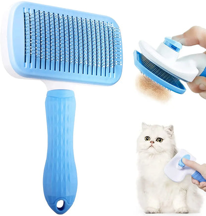 Dog Hair Remover Brush - Pet Hair Remover With Anti Slip Handle, Stainless Steel Comb