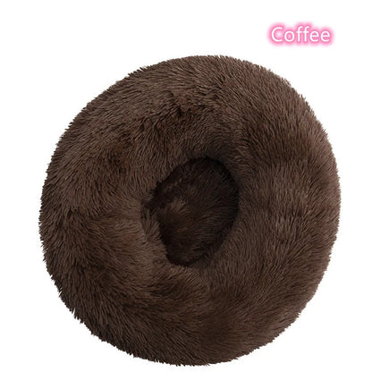 Soft Cat Bed - Plush Donut Pet Nest With Washable Corduroy Cover & Anti Slip Mat