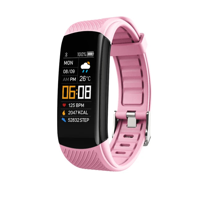 C5S Smart Bracelet IP67 Support Heart Rate Blood Pressure Blood Oxygen Measurement Call Reminder 3 Sports Modes For Men Women