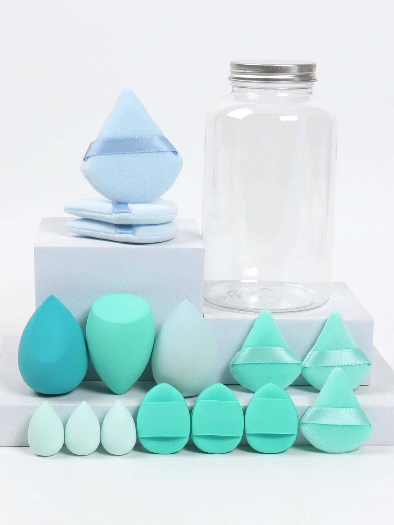 Cosmetic Powder Puffs – Loose Powder Puff Combo with Mini Makeup Egg Set & Air Cushion