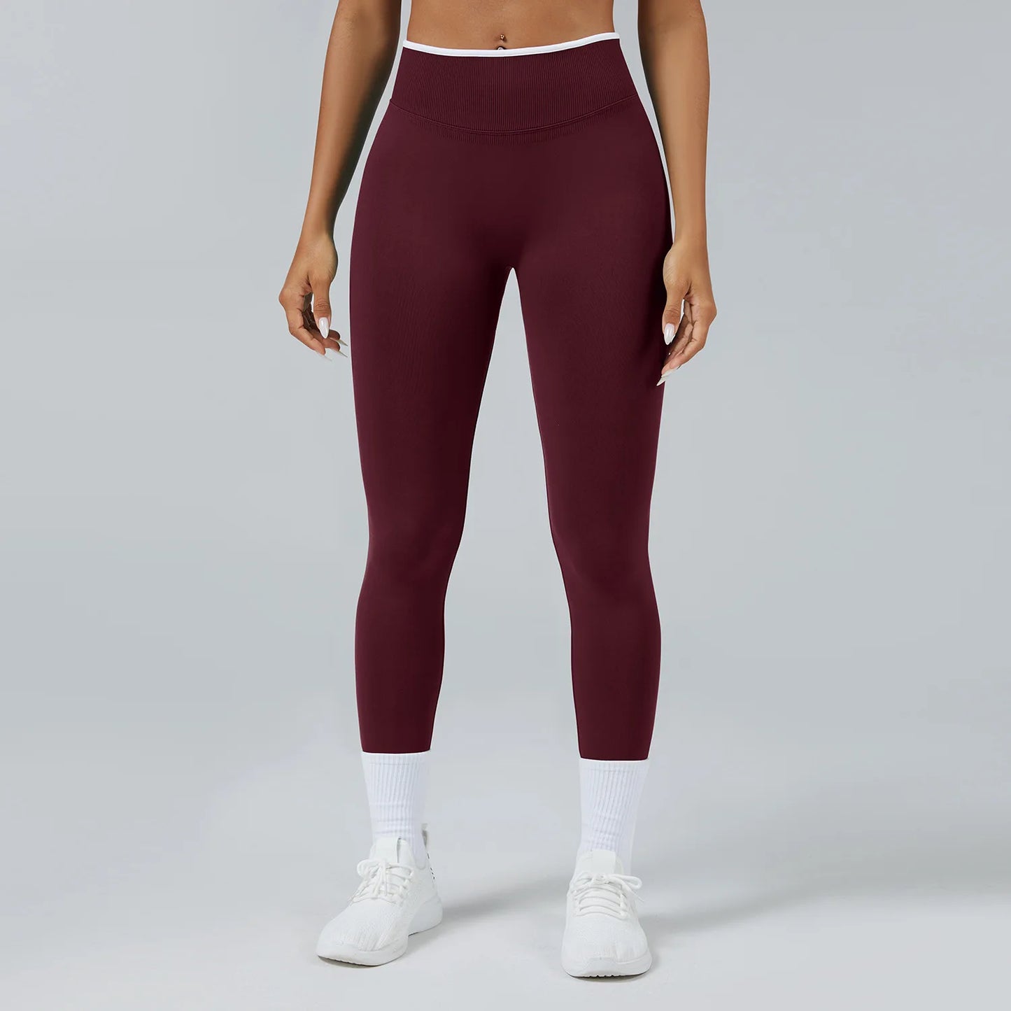 Seamless High Waist Yoga Pants Women Tummy Control Leggings Stretchy Soft Workout Running Leggings Comfortable Gym Sports Tights