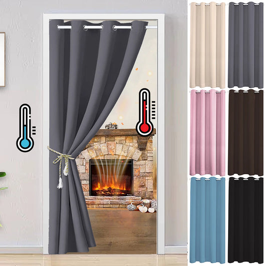 Blackout Door Curtains | Thermal Insulated Eyelet Curtain Panel - Privacy & Noise Reducing