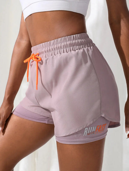 Women's High Rise Yoga Shorts - Elastic Waistband, Breathable Running Shorts