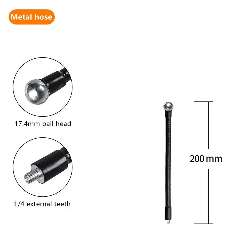 Flexible Metal Tube Rod Monopod Selfie Stick Stands With 1/4inch Screws Ball Head Extension Arm For Camera Phone Tripod