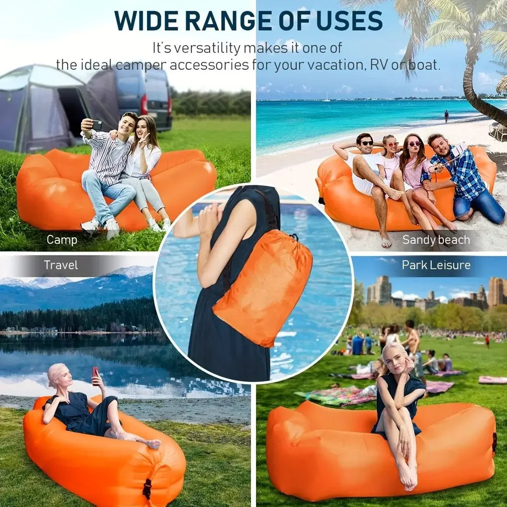 Portable Folding Inflatable Lazy Sofa Outdoor Camping Inflatable Lounger Sofa Furniture
