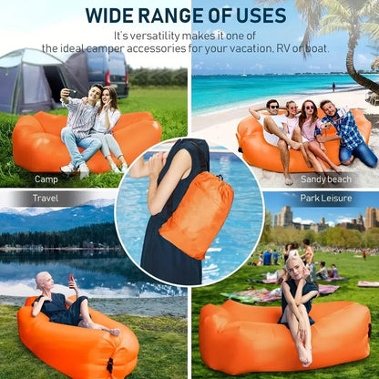 Portable Folding Inflatable Lazy Sofa Outdoor Camping Inflatable Lounger Sofa Furniture