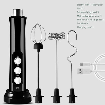 Portable Electric Milk Frother - Handheld Rechargeable Foam Maker  Drink Mixer - ZOOMNSTORE